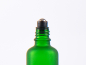 Preview: Grünglasflasche 100ml, mit Roll-On Glas/Stahl